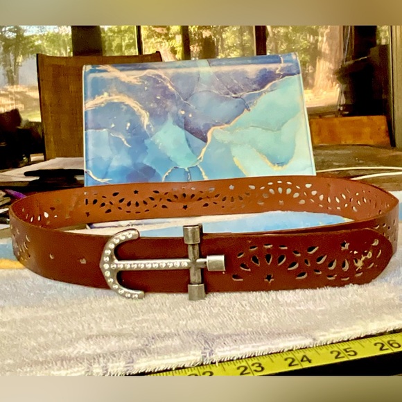 Brown Studded leather belt. - Picture 6 of 7